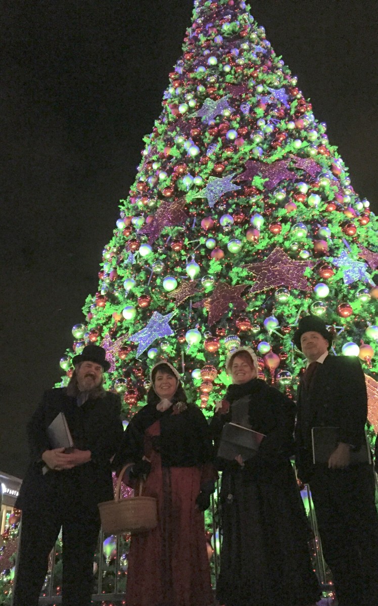 Caroling at the national Harbor Tree Lighting 
